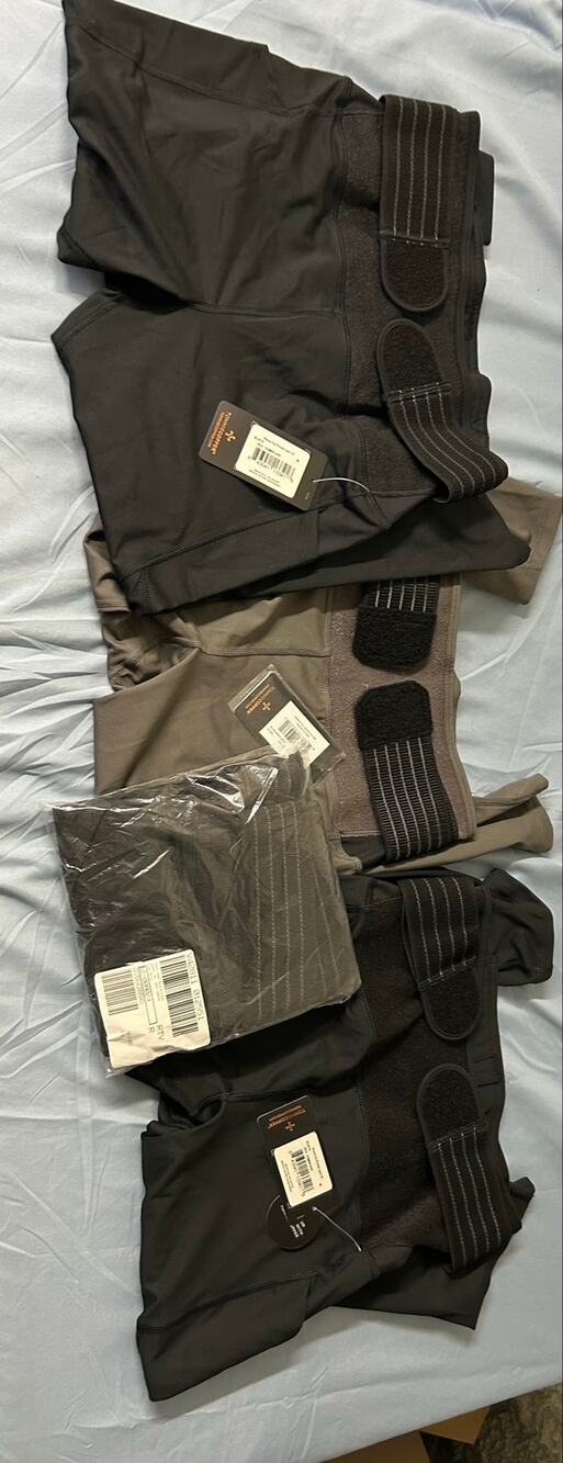 NEW 4pc Tommie Copper Adjustable Back Support Capri Leggings Lot Black Grey M